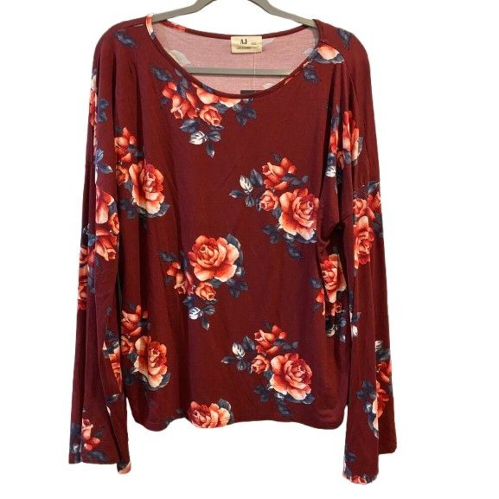 Women's XXL T-shirt Long Sleeve Round neck Amelia James Floral Pullover